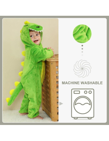 Mono con Capucha de Animal MICHLEY para Bebé 2-5 Meses Verde