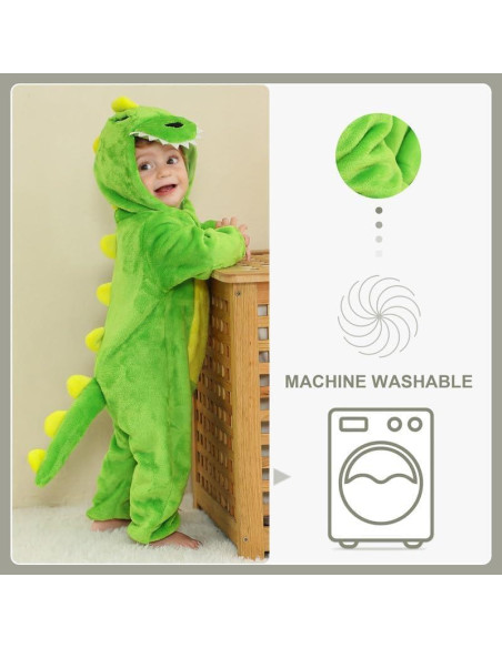 Mono con Capucha de Animal MICHLEY para Bebé 2-5 Meses Verde