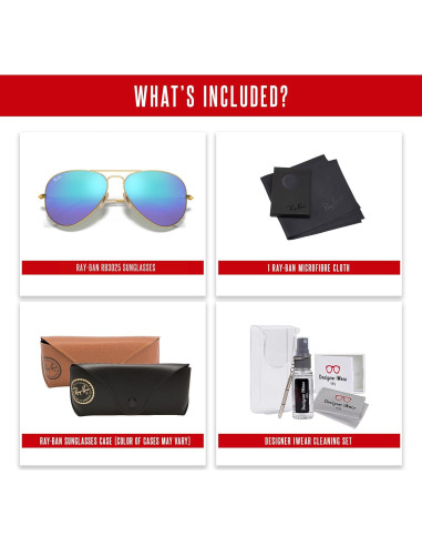 Gafas de sol Ray-Ban RB3025 Aviator Oro Mate 58mm + Kit