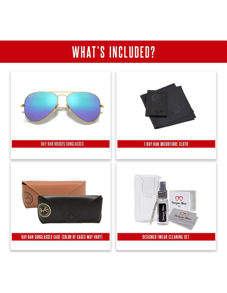 Gafas de sol Ray-Ban RB3025 Aviator Oro Mate 58mm + Kit