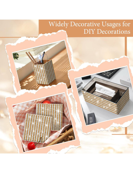 Cinta de Strass Brillante FULZTEY 4 Filas 3.66m Dorado