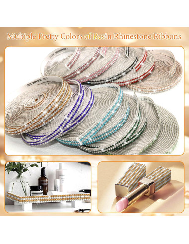 Cinta de Strass Brillante FULZTEY 4 Filas 3.66m Dorado