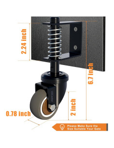 Rueda de Puerta de 5 cm USCASTER con Resortes y Tornillos 2