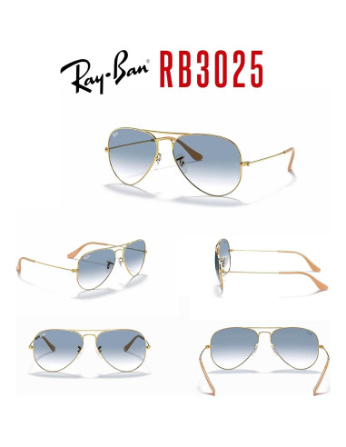 Gafas de sol Ray-Ban RB3025 Aviator Oro Degradado 62mm