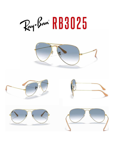 Gafas de sol Ray-Ban RB3025 Aviator Oro Degradado 62mm