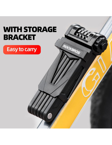 Candado Plegable Antirrobo ROCKBROS 4 Dígitos Alta Resistencia