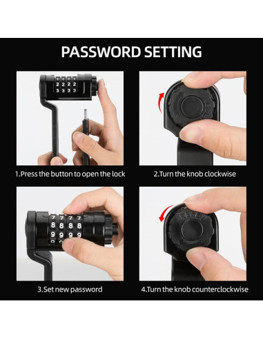 Candado Plegable Antirrobo ROCKBROS 4 Dígitos Alta Resistencia