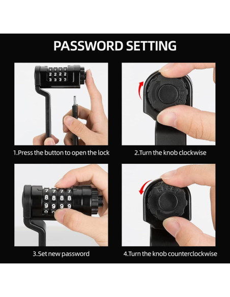 Candado Plegable Antirrobo ROCKBROS 4 Dígitos Alta Resistencia