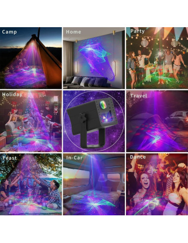 Proyector Portátil ADDBITCOLOR RGB LED y Láser Aurora 5000mAh