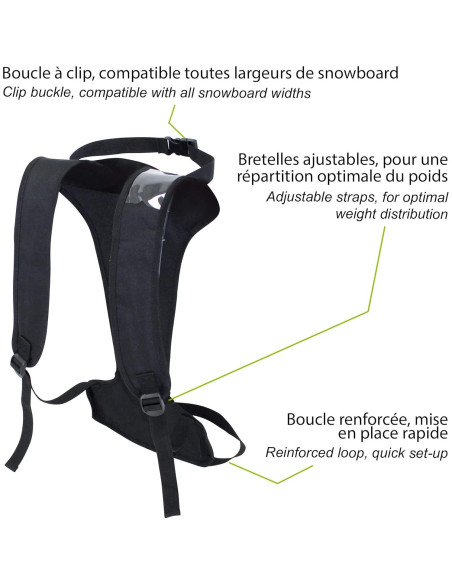 Soporte para Snowboard Wantalis Surfback - Ultra Cómodo y Compacto