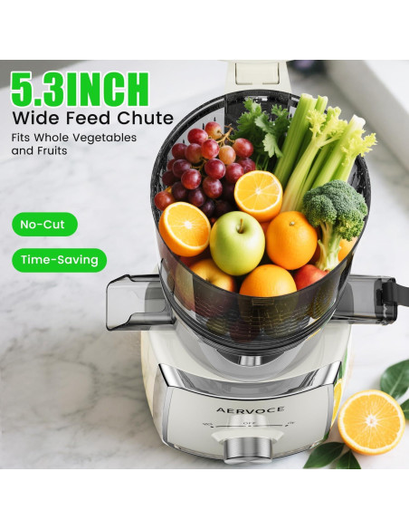 Exprimidor Masticador AERVOCE MP-802L 300W 1.6L Fácil Limpieza