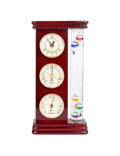 Estación Meteorológica Analógica Lily's Home con Termómetro, Reloj y Barómetro