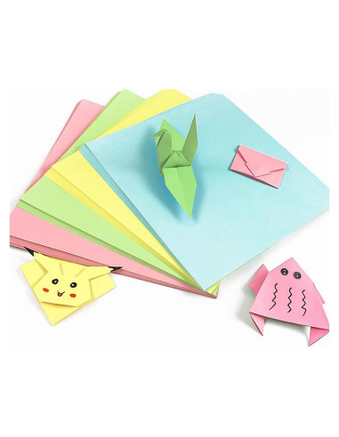 Kit de Origami XPPZHKY 100 Hojas Doble Cara 20x20cm Pastel