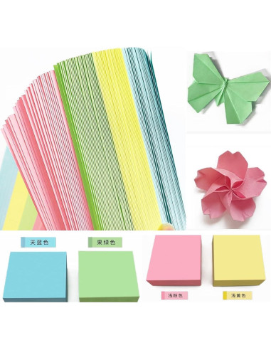 Kit de Origami XPPZHKY 100 Hojas Doble Cara 20x20cm Pastel