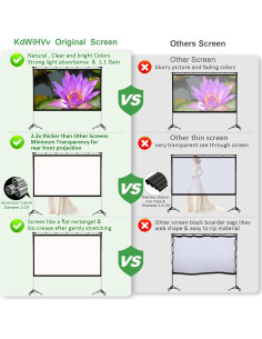 Pantalla de proyector KdWiHVv 120" portátil anti-arrugas 2