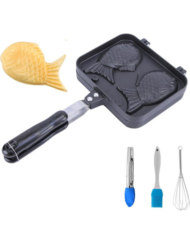 Sartén antiadherente CPVKRY en forma de pez 2PCS con accesorios