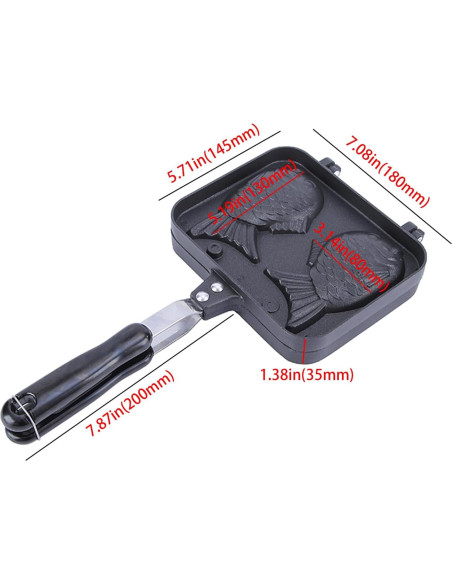 Sartén antiadherente CPVKRY en forma de pez 2PCS con accesorios