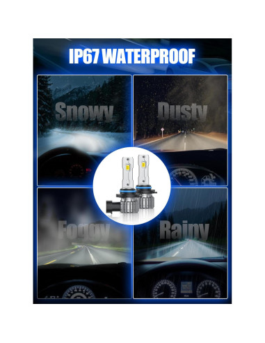 Bombillas LED 9005 FTEVAR Luces Antiniebla 30000LM 6000K