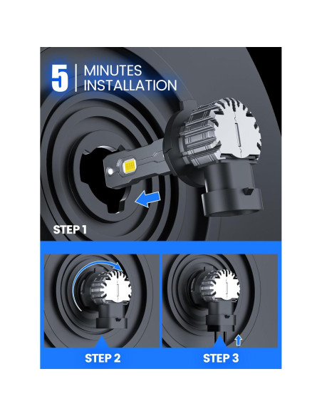Bombillas LED 9005 FTEVAR Luces Antiniebla 30000LM 6000K