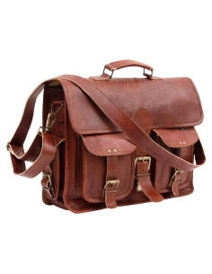 Bolsa de mensajero de cuero genuino ShyShy 33x46 cm unisex