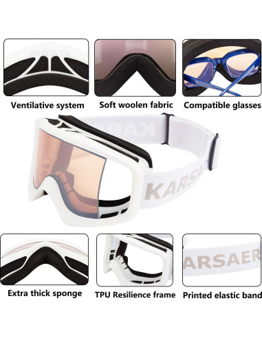 Gafas de Esquí Karsaer OTG Antiniebla UV400 Unisex