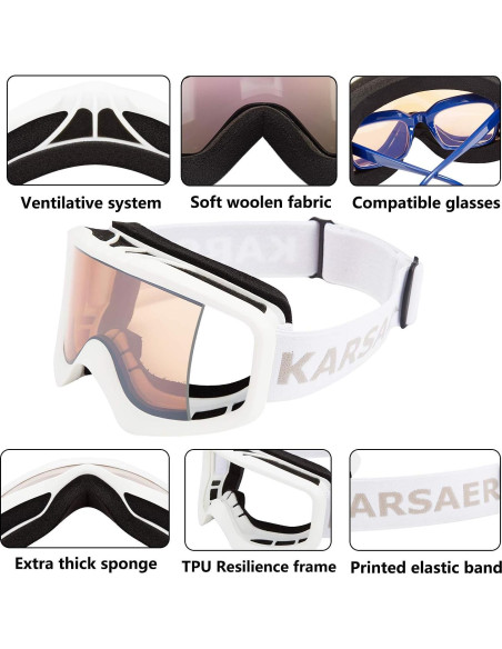 Gafas de Esquí Karsaer OTG Antiniebla UV400 Unisex