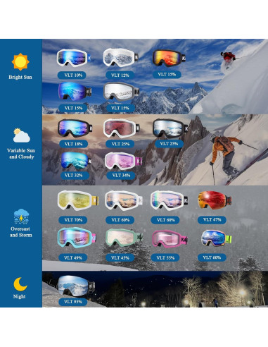 Gafas de Esquí Karsaer OTG Antiniebla UV400 Unisex