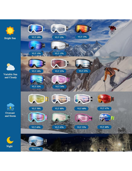 Gafas de Esquí Karsaer OTG Antiniebla UV400 Unisex