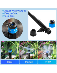 Gotero de riego ajustable Vortex 20PK con barra de bloqueo 2