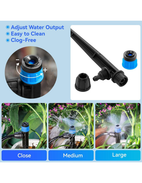 Gotero de riego ajustable Vortex 20PK con barra de bloqueo