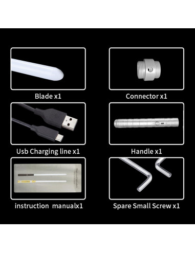 Sable de Luz Dueling S OUJCEN Plata 15 Colores RGB Recargable