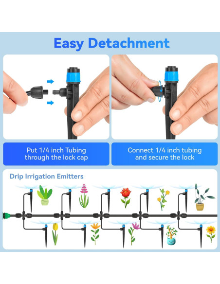 Gotero de riego ajustable Vortex 20PK con barra de bloqueo