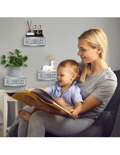 Estantes Flotantes de Vidrio Espejado Tuanse 4 Piezas 15.2x13.2cm 2