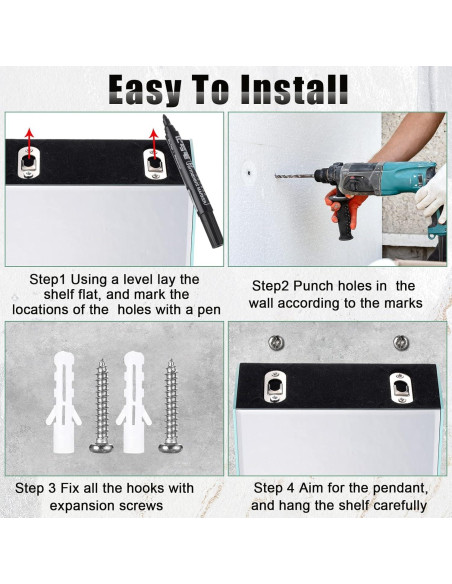 Estantes Flotantes de Vidrio Espejado Tuanse 4 Piezas 15.2x13.2cm