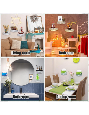 Estantes Flotantes de Vidrio Espejado Tuanse 4 Piezas 15.2x13.2cm