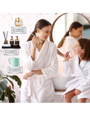 Estantes Flotantes de Vidrio Espejado Tuanse 4 Piezas 15.2x13.2cm