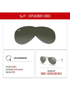 Lentes Ray-Ban RB3025 AVIATOR 58mm Espejo Gris + Kit 2