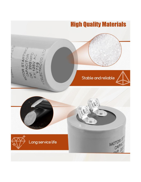 Condensador de Arranque 200uF 125VAC Taillyg - Estable y Eficiente