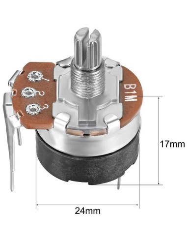 Potenciometro WH138 uxcell 1M Ohm Carbono 2 Piezas