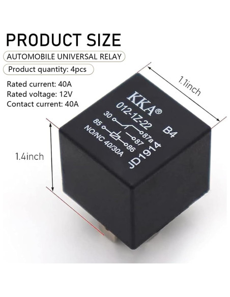 Paquete de 4 Relés de Arranque Gseigvee 12V 5 Pines Impermeables