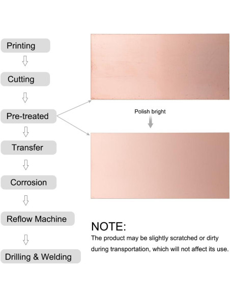 Placa PCB Doble Cara 180x120mm uxcell 2pcs FR4 Cobre 1.5mm