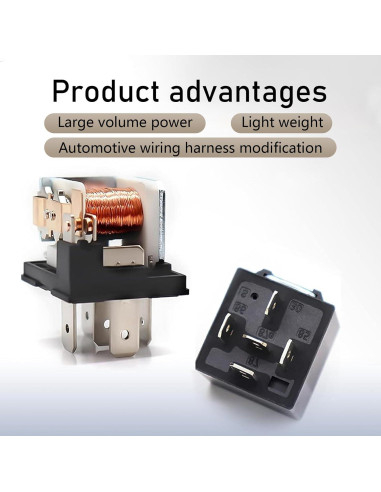 Paquete de 4 Relés de Arranque Gseigvee 12V 5 Pines Impermeables