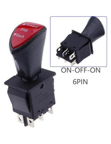 Interruptor deslizante DPDT 6 pines JDIME 250V 16A negro