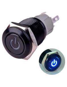 Interruptor de Botón de Presión Ulincos U16F5 1NO1NC Azul