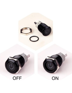 Interruptor de Botón de Presión Ulincos U16F5 1NO1NC Azul 2