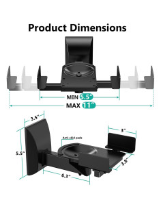Soportes de Pared para Altavoces WALI SWM201, 25 kg, Negro 2