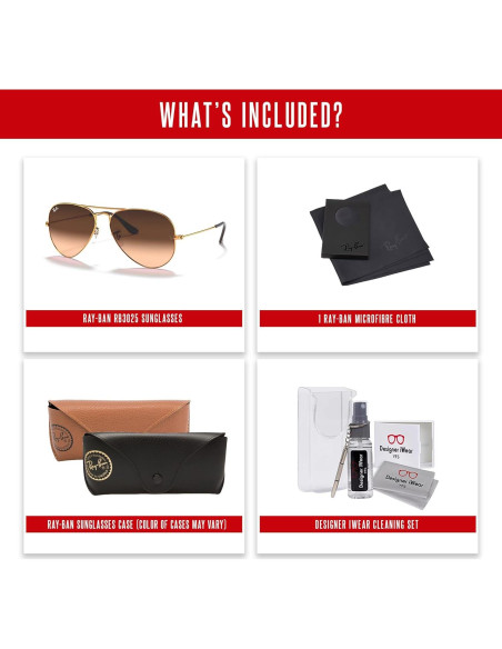 Gafas de sol Ray-Ban RB3025 Aviator Unisex + Kit de limpieza