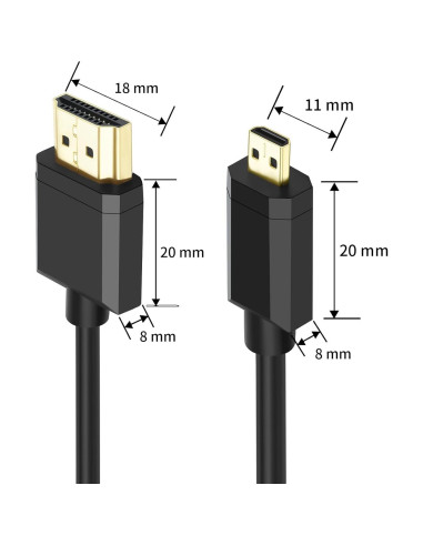 Cable Micro HDMI a HDMI 2.1 8K 3M Fujiaxun Ultra Alta Velocidad