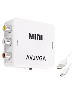 Adaptador AV a VGA XMSJSIY 1080p con Cable USB