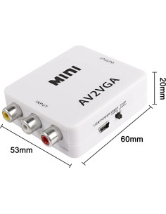 Adaptador AV a VGA XMSJSIY 1080p con Cable USB 2
